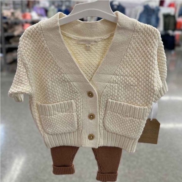 Grayson Collective Baby Cardigan & Ribbed
Leggings Set - Cream/Brown 12M - Picture 6 of 8